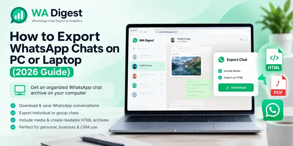 How to Export WhatsApp Chats on PC or Laptop